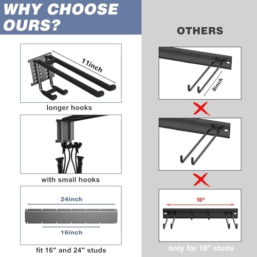 WALMANN Garage Storage Organization Wall Ski Rack 4 Pairs of Skis - Image 7