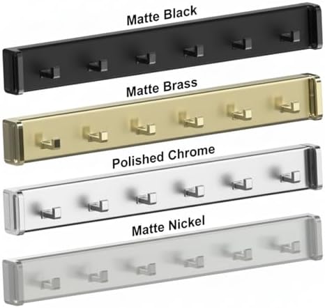 6-Hook Designer Wardrobe Reversible 13.75" Length Closet Belt Rack with 12" Retractable Pullout Extension and Installation Hardware (Matte Black) - Image 4
