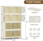 SAILUN 760Qt Stackable Storage Bins,Storage Cabinet with a Lid,4 Pack Cream - Image 5