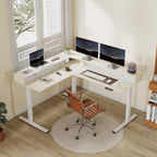 FLEXISPOT Reversible L-Shaped Corner Standing Desk with Monitor Shelf - Image 2