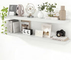 55 in Floating Shelves for Wall, 9.3in Deep White Shelves 2 Packs by Feihorrm