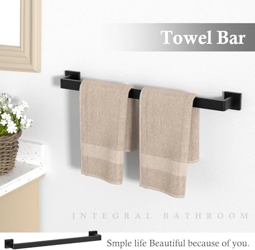 15-Piece Matte Black Bathroom Accessories Set 23.6 Inch Towel Bar Set. - Image 3