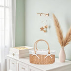 Wicker Diaper Caddy basket,Woven Baby Organizer for Nursery - Image 3