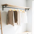 Wooden Clothes Hangers with Pants Bars, Natural Wood, 36-Pack - Image 6