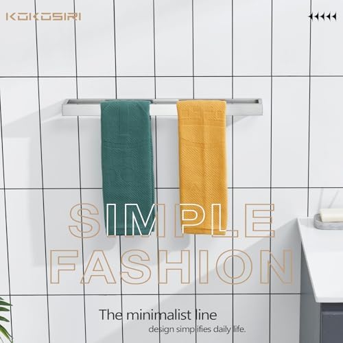 KOKOSIRI Towel Bar Brushed Nickel Bath Towel Hanger Holder 20-Inch Kitchen Rack Stainless Steel for Bathroom Hardware Wall Mount, 1 Pack B4008BR-L20 - Image 3