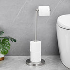 Foldable Toilet Paper Dispenser SUS304 Stainless Steel Free Standing Toilet Paper Holder Stand Modern Floor Bathroom Storage Freestanding 4 Rolls of Toilet Tissue Stand (Brushed Nickel Finish) - Image 7