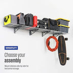 SafeRacks Steel Garage Wall Shelves 2-Pk w/Hooks, 300lb, Hammertone (12x36) - Image 6