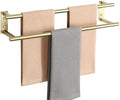 Alise 24 inch Double Towel Bar for Bathroom Wall Mounted, Brushed Gold by Alise