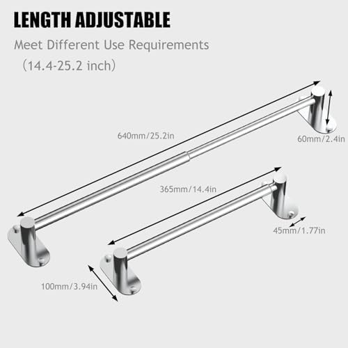 Towel Bar, Adhesive or Drill Wall Mount, Chrome, 3 Pack - Image 2
