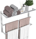 24 inch Towel Racks for Bathroom, VOTZAAQ Towel Shelf with Double Towel Bar, Stainless Steel Towel Storage for Lavatory Wall Mounted, 3-Tier Towel Hanger Towel Holder, Brushed Nickel by VOTZAAQ