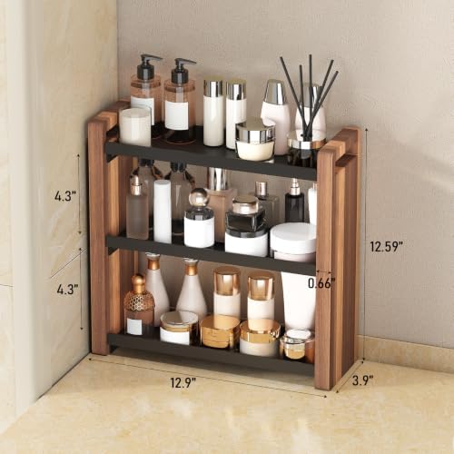 3 Tiers Bathroom Countertop Organizer, Bathroom Shelf, Makeup Organizer | Kitchen Countertop Organizer, Vanity Shelf, Bathroom Sink Organizer, Bathroom Organizers and Storage, Acacia - Image 3