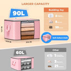 90L Large Storage Bags, 8 Pack Clothes Storage Bins Closet Organizers - Image 2