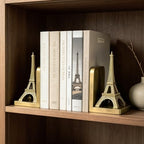 Eiffel Tower Decorative Bookends, Vintage Gold Book Ends for Shelves - Image 6