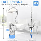 Yinder Boot Hangers Clips Laundry Hooks Hanging Stainless Steel Clothes Pins Portable Hangers for Closet Travel Socks Pants Handbags Hats Towels(Blue,250 Pcs) - Image 2