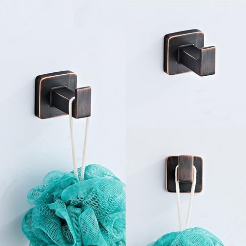 Bathroom Hardware Set 4 Pieces,Oil Rubbed Bronze Bathroom Accessories Set Stainless Steel Wall Mounted, Hand Towel Bar, Towel Ring, Robe Towel Hooks,Toilet Paper Holder,Towel Bar Set, 23.6 Inch - Image 5