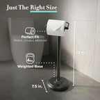 Gatco 1436MX Toilet Paper Holder Stand, Weighted Base, Matte Black, Freestanding Bathroom Floor Stand, 22 Inch - Image 6