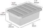 2-Pack Medium Storage Bins with Lids, 14 Quart Stackable Box - Image 2