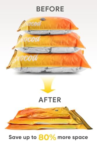 Travel Vacuum Bags with Pump, 15 Pack Vacuum Storage Bags for Clothing, Brushless Motor Type-C Rechargeable Pump, Compression Packing Bags for Travel, Suitcase, Closet and Home Storage, White - Image 3