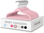 BAGAIL 50 Pack Kids Velvet Hangers 11 Inches Children's Clothes Hangers Non-Slip Baby Hangers for Infant/Toddler (Blush Pink) by BAGAIL