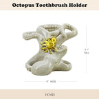 5 Inch Gold Octopus Toothbrush Holder, Ocean Bathroom Decor - Image 2