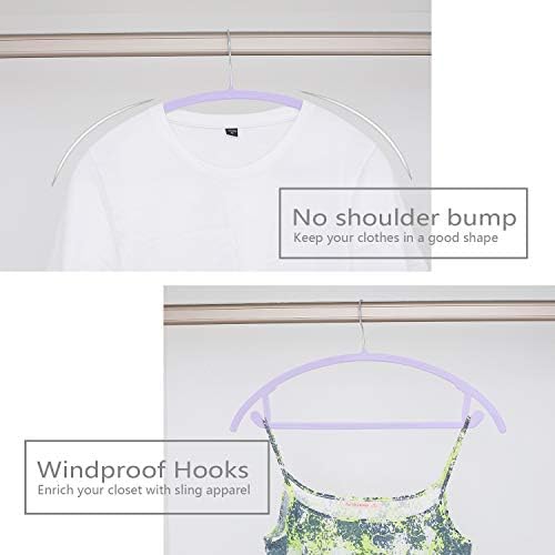 MIZGI Velvet Hangers 50 Pack, Patented Rounded Shoulder Sweater Hangers - Image 4