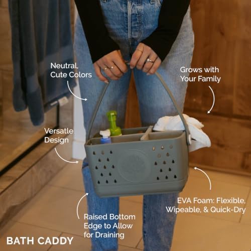 Parker Baby Co. Quick-Dry Bath Caddy Organizer with Handle - Rain, Regular - Image 2