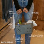 Parker Baby Co. Quick-Dry Bath Caddy Organizer with Handle - Smoke, Regular - Image 2