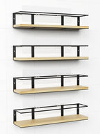 Spice Rack, Self-Adhesive or drilling, Rustic Style Hanging Spice Rack, Spice Organization for Cabinet Door or Wall Mount, Over The Stove, Kitchen Wall, 4-Pack, Wood Color by GIGIFTREE