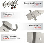 Coat Rack Wall Mount – Brushed Nickel 15 Inch Stainless Steel Hook Rail with 5 Heavy Duty Double Coat Hooks – Wall Mounted Coat Hanger for Entryway, Bathroom, Bedroom, Towel, Hat Organizer - 2 Pack - Image 3