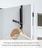 YAMAZAKI Home Smart Over The Door Coat Hook Organizer Collapsible Foldable Rack for Entryway Or Bedroom Closet - 2-Hook - Steel - Image 5