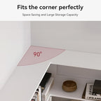 Corner Bookshelf, Freestanding L Shaped Display Shelf, 6 Tiers Bookcase with Baffles, Wooden Bookcase with Storage Organizer for Home Office, Living Room, Bedroom (35.2") - Image 4