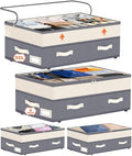 Dolicer 4 Pack Under Bed Storage with Wheels, 6in-10in Height Adjustable Underbed Storage Containers, 92L XXXL Under Bed Drawers Rolling Bin with Clear Lids for Dorm Shoes Clothes Organizer(Dark Grey) by DolicerLANDSCAPEQ