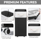 Goodpick 75L Laundry Hamper with Wheels & Removable Wash Bag for Dorm - Image 4