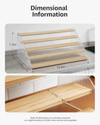 Tiered Spice Rack Organizer for Countertop & Cabinet, 5-Tier 19.9in Kitchen Seasoning Storage Shelf, Space Saving Standing Spice Organizer, Wooden & Acrylic, Solid Wood - Image 6