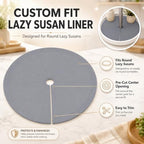 Lazy Susan Shelf Liner, Silicone Lazy Susan Liners for Kitchen Cabinet Turntables, Heat-Resistant, Non-Slip and Easy-to-Clean Round Mats, 2 Pack (Grey) - Image 2