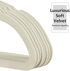 VECELO Premium Velvet Clothes Hangers Suit Heavy Duty (60 Pack)-Non Slip & Space-Saving with 8 Finger Clips & Tie Rack Excellent for Men and Women,Beige - Image 4