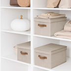 StorageWorks Fabric Storage Bins with Lids, Decorative Storage Bins - Image 5