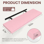 BAYKA Pink Floating Shelves 22.5in, Set of 2, Wall Mounted for Wall Decor - Image 5