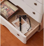 4-Tier Wooden Storage Cabinet, Dsmall File Cabinet, Office Supplies A4/Receipt File Organizer, Desk Storage Organizer With Lockable Drawers, Home Office Storage Cabinet,Wood+White40*28*40.5Cm - Image 5