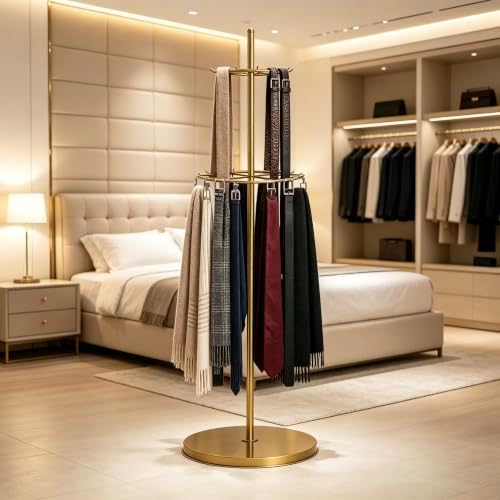 Rotatable Organizer Belt Hanger Tie Rack Scarf Purse Display - Image 6