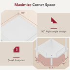 Tajsoon 3 Tier Corner Shelf Stand, Standing Corner Shelf Unit, White - Image 5