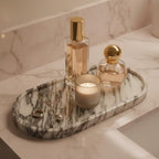 Oval Marble Tray 10"x5" Natural Stone Vanity Organizer Jewelry - Image 6