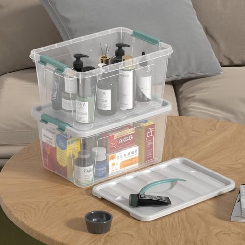 Zopnny 14-Qt Storage Bin with Lid, Stackable Latch Box with Handle, 6-Pack - Image 6