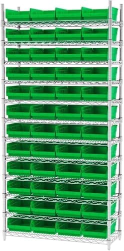 Akro-Mils 30150 Heavy Duty Plastic Shelf Bins, 12"x 8"x 4", Green, 12-Pack - Image 6