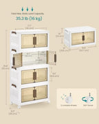 SONGMICS 26QT stackable storage bins with 1 Lid, 4-Tier Foldable Bins - Image 6