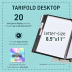 Tarifold Desktop Reference Display System, 20 Pockets, Expandable, Black - Image 2