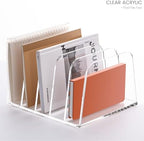 YUXUN Desk File Organizer,5-Section Vertical Clear Acrylic Desk Organizer File Holder Mail Sorter Office Organization for Office Home &Classroom（B5） - Image 7
