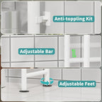 3-Tier Over Toilet Storage, Anti-Tip, 64" H, White - Image 5