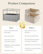 SETVSON Storage Basket with Lid, 9.2 Gal PE Rattan Trunk, Gray - Image 6