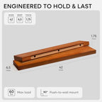 Homeforia 42 Inch Floating Shelves, High-End Solid Pine Wood, Set of 2 - Image 2